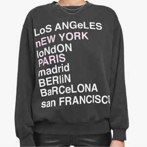 Anine Bing Black Graphic Sweater